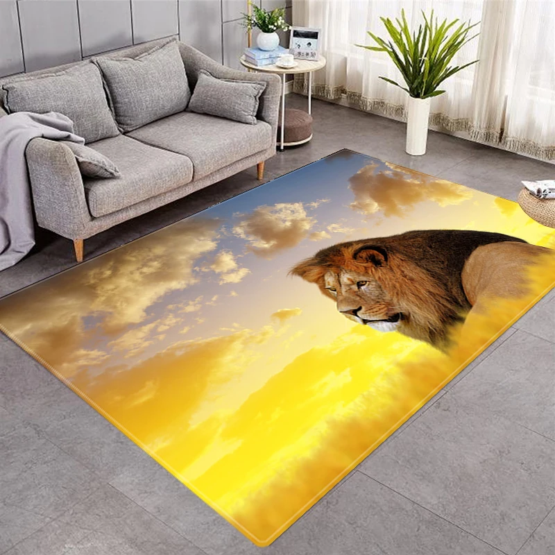 

3D Non-slip Animal Rug Loin Carpet for Bedroom Living Room Large Area Rug Decoration Dining Room Horse Doormat Giraffe Floor Mat