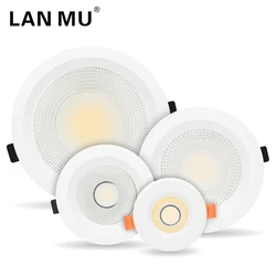 Luz descendente LED para interiores, lámpara COB de 7W, 10W, 15W, 30W, 4/5/6/8 pulgadas, foco empotrado de Panel redondo con controlador