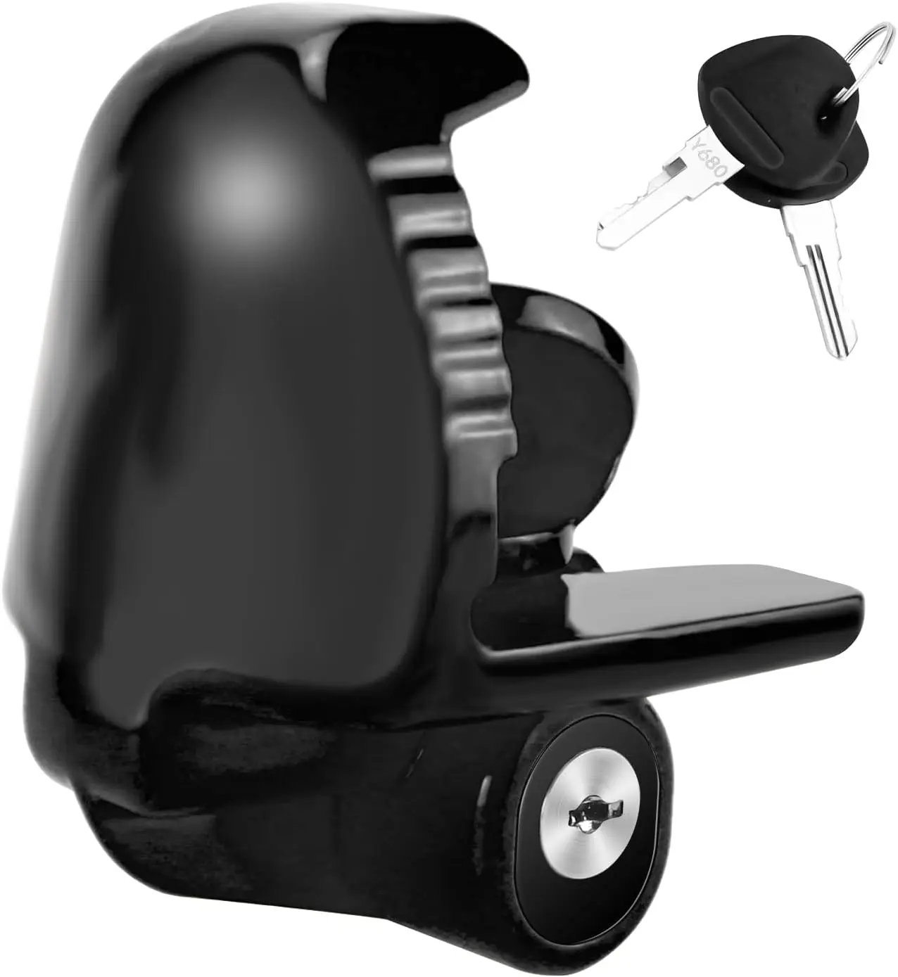 

Trailer Hitch Lock Universal Fit 1-7/8', 2', 2-5/16' Couplers, Heavy Duty Steel, Black