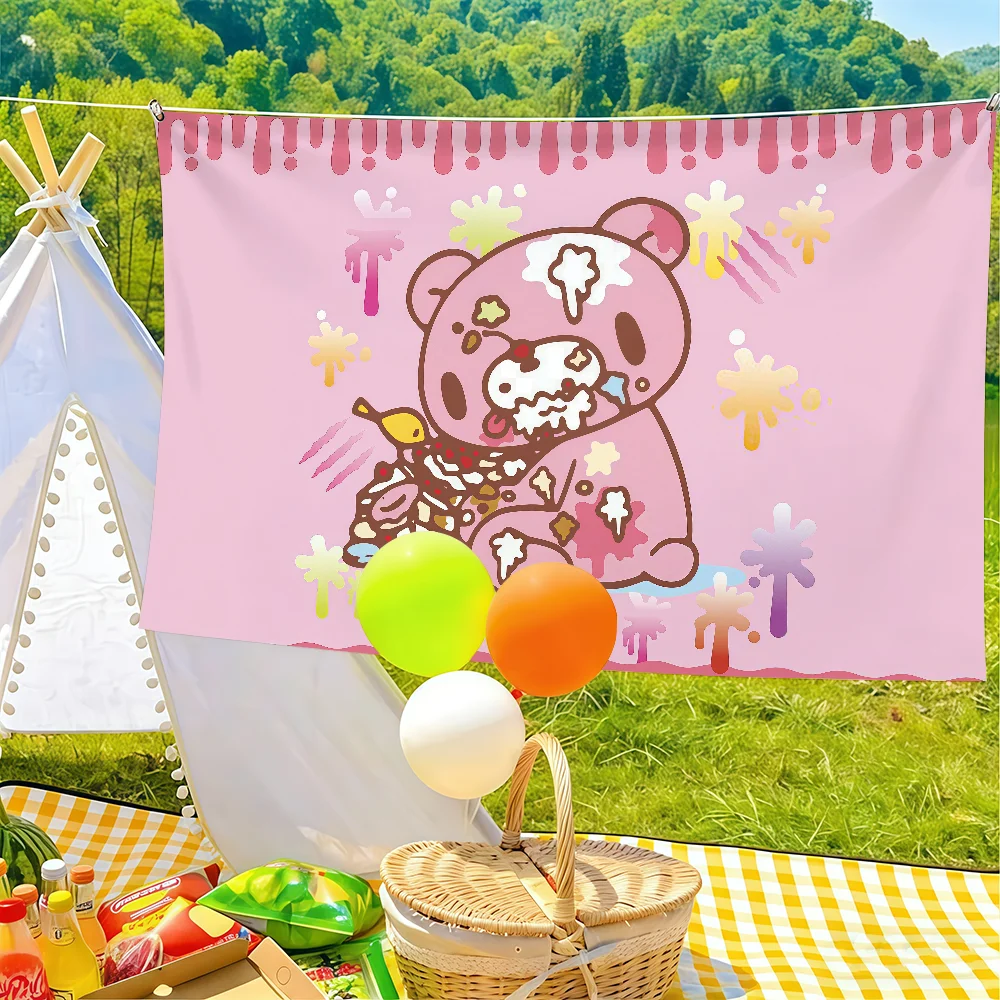 Cartoon G-Gloomy Bear Flag Suitable For Birthday Parties Living Room Bedroom And Outdoor Camping Decorations