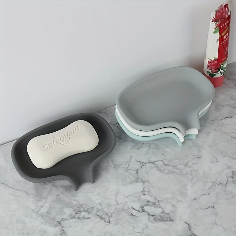 1pcs Silicone soap box soap holder, shower, bathroom, kitchen, bathtub self draining soap tray, bathroom accessories