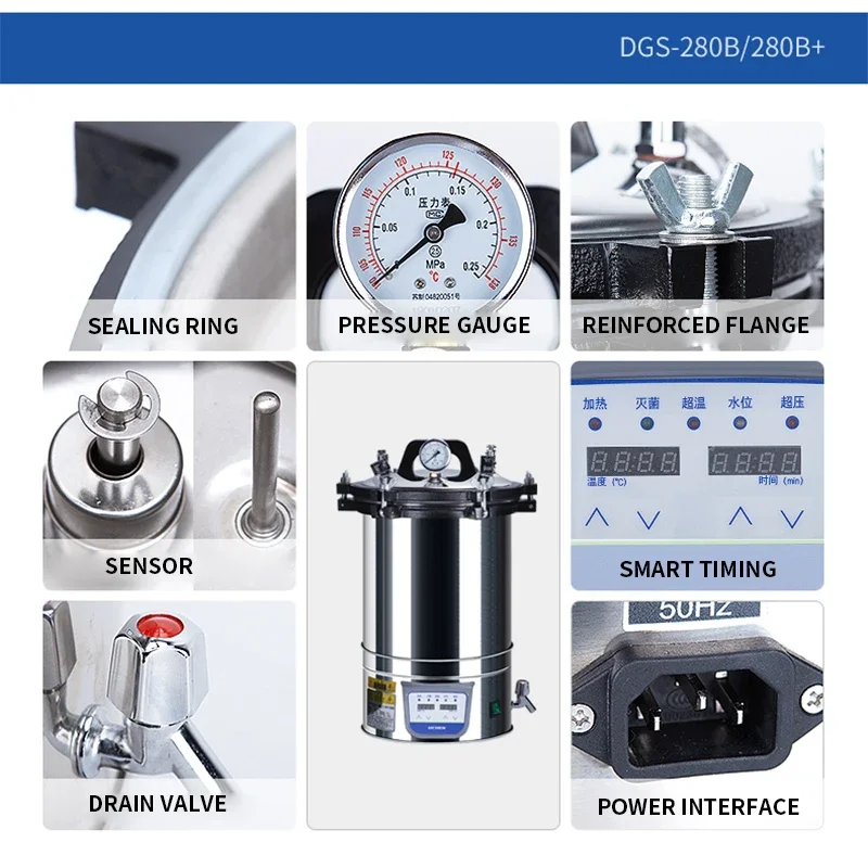 NF 18L/24L Portable Pot Sterilization Autoclave LCD Automatic High Temperature Pressure Steam Sterilizer Pots Surgical Medical T