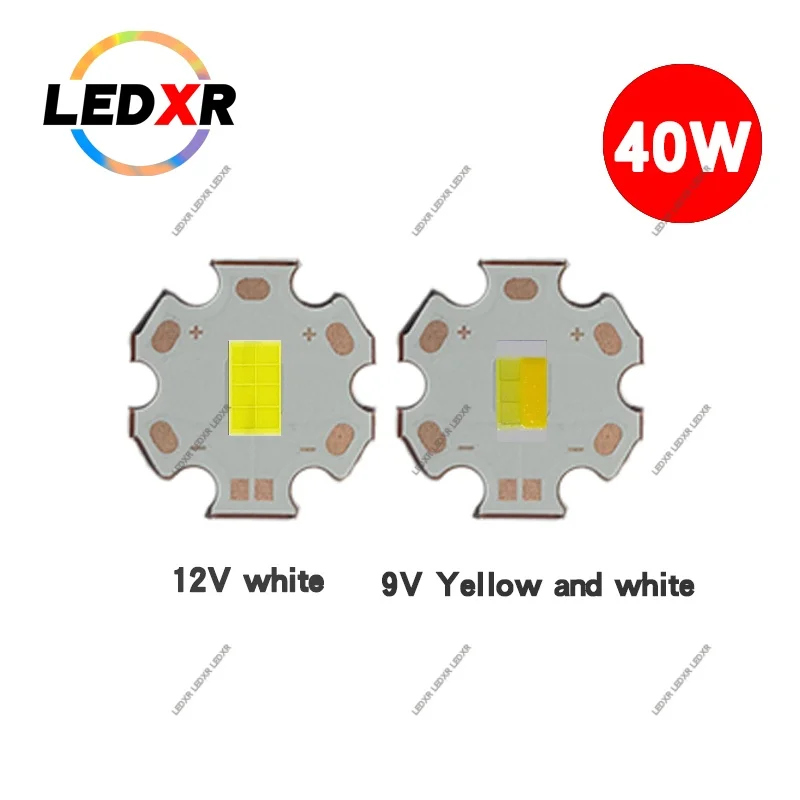 LED CSP 3570 de 12V 40W blanco de doble color, LED SMD 3570 de 9V 30W, chip LED 3570, fuente de luz de cerámica con sustrato de cobre para soldadura.