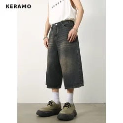 Pantaloncini di jeans casual larghi a gamba larga retrò da donna Pantaloncini larghi a vita alta estetici Harajuku 2024 Pantaloncini punk moda estiva