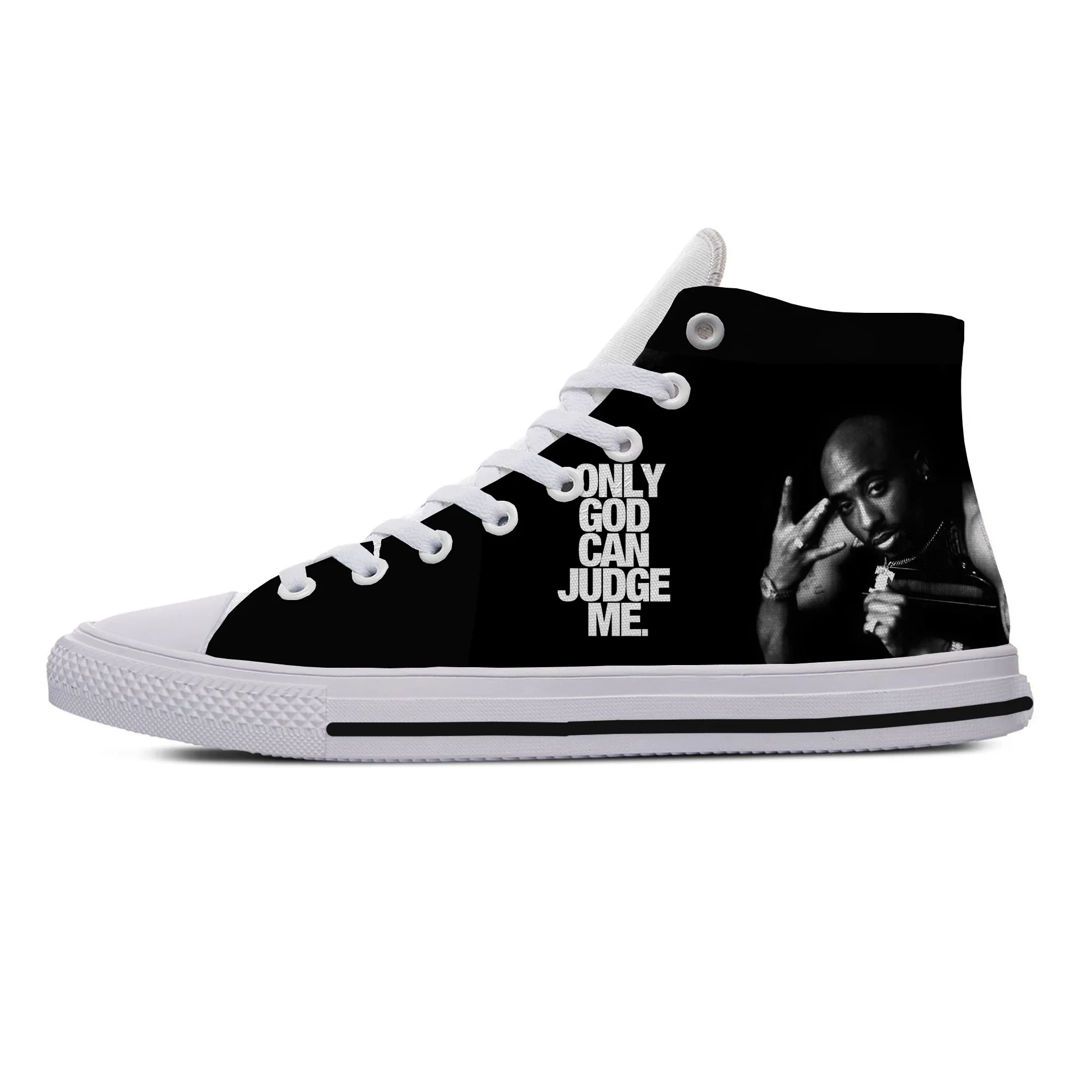 Hot New Fashion Summer Casual Shoes 2Pac Tupac Shakur Icon Rap Lightweight Leisure Fashion Classic Board Shoes Latest Man Shoes