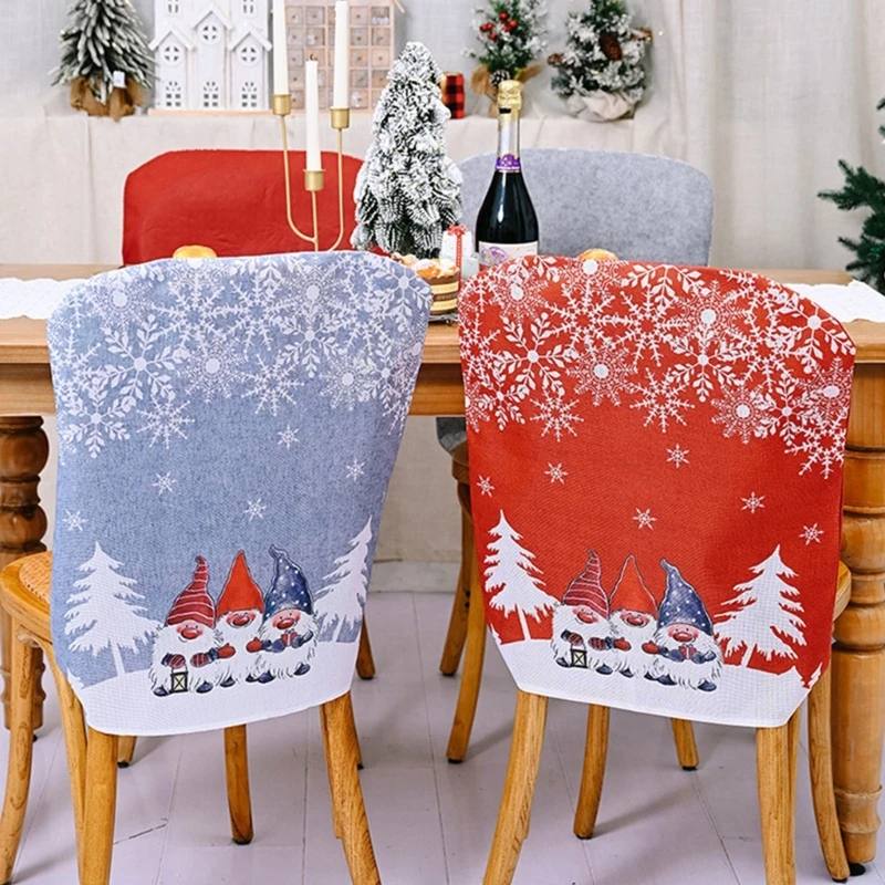 1/4Pcs Christmas Chair Covers Set for Christmas Holiday Party Hotel Home Kitchen Decorations 48x57cm Christmas Chair Back Covers