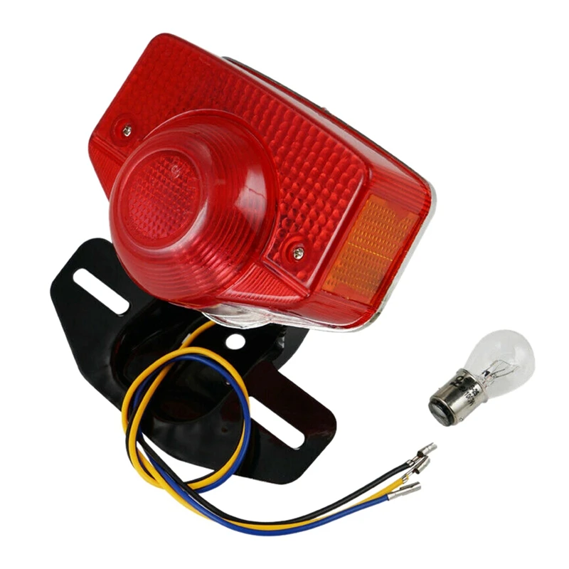 Motorcycle Brake Tail Light Tail Light Assembly with Bulb for Honda CT70 CT90 CT125 XL70 CL70 CL90 Jialing JH70