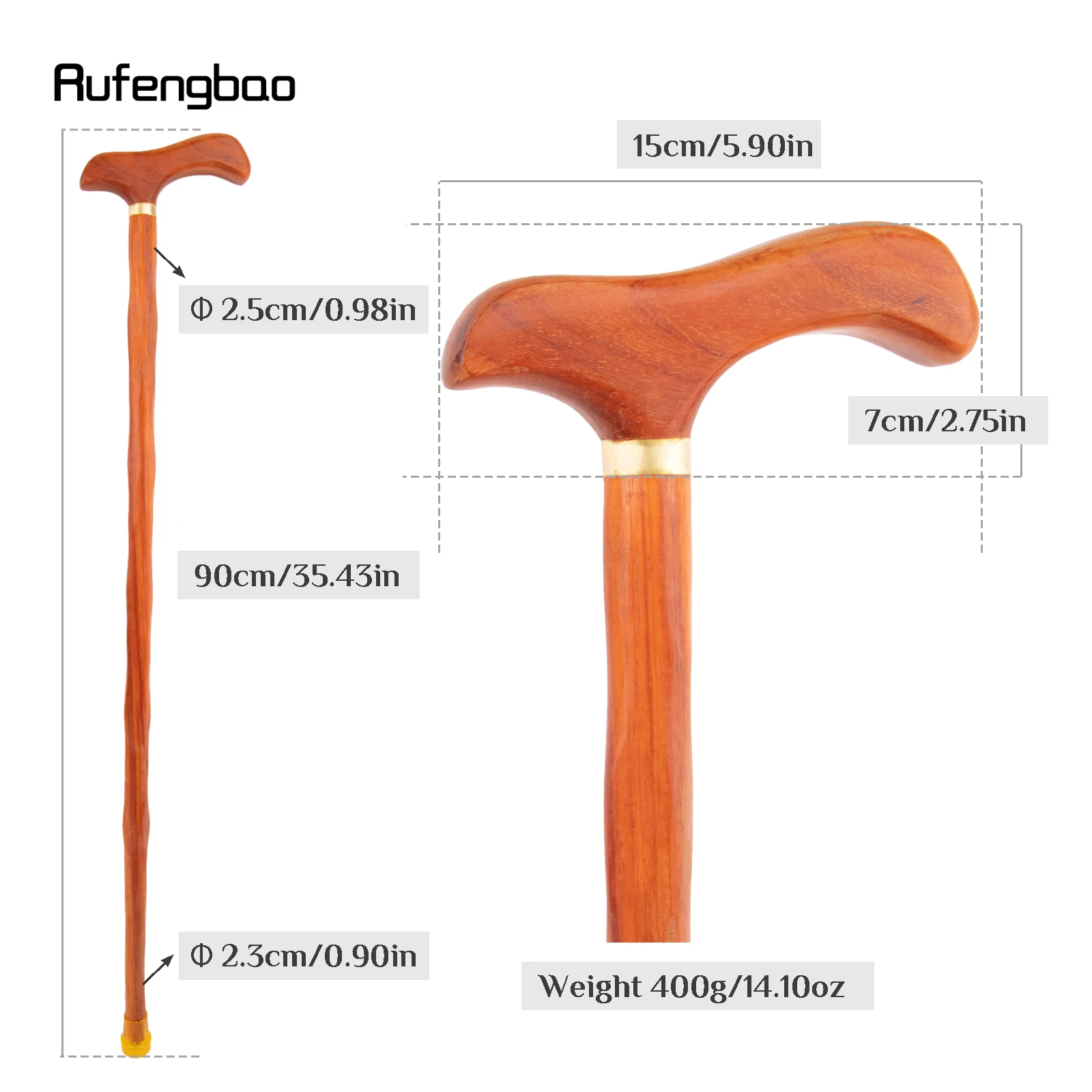 Orange Bird Wooden Single Joint Fashion Walking Stick Decorative Cospaly Cane Halloween Mace Crutch  Wand Crosier 90cm