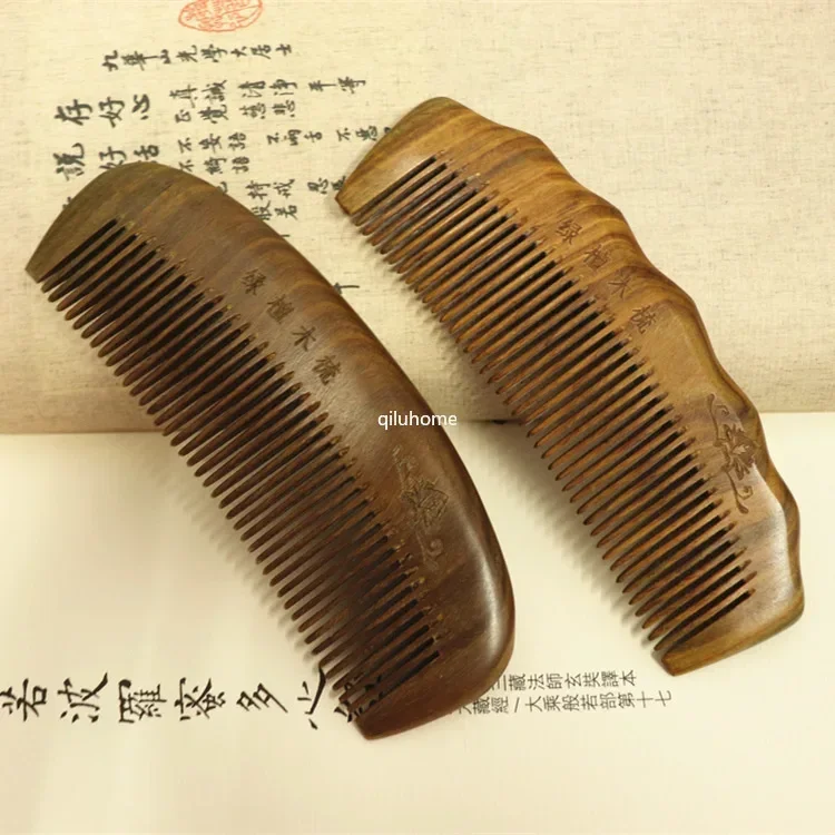 Polished Smooth No Handle Massage Ebony Comb