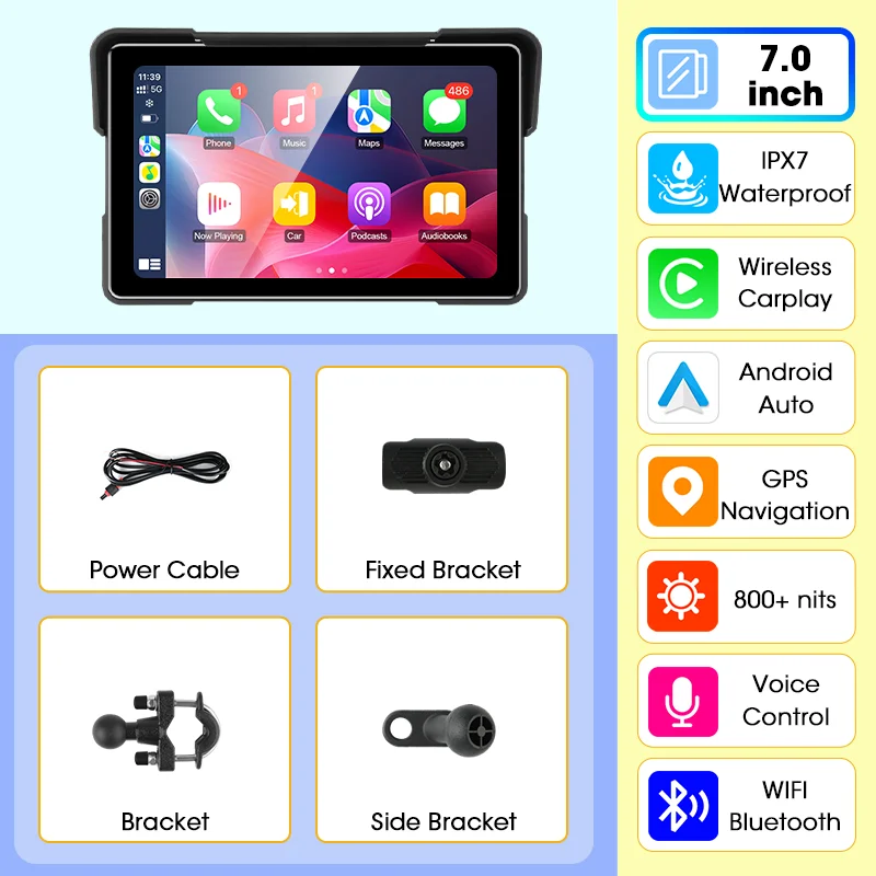 Srnubi Motorcycle Carplay Android Auto IP67 Waterdichte Digitale Motorfiets Dashboard Scherm GPS Navigatie Motobike Accessoires