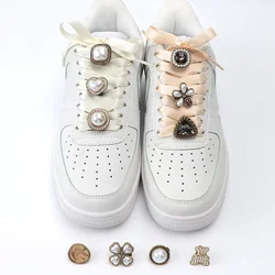1PCS Pearl Rhinestones Buckle Shoelaces Decoration Shoes Accessories DIY Shoe Charms Design Exquisite Vintage Button Accessories