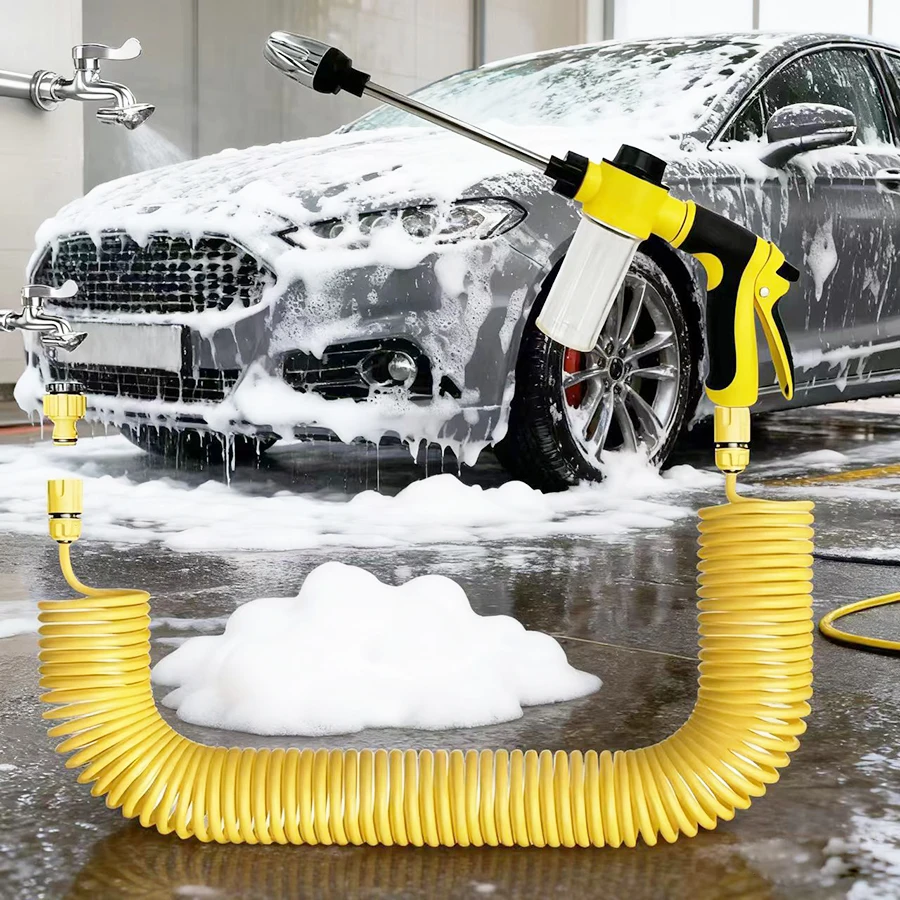 

Новые портативные инструменты для чистки автомобиля: водяной пистолет высокого давления, автомойка, садовый поливочный шланг, насадка, пистолет-распылитель пены, длинный