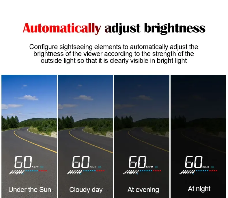 %M7 Windschutzscheiben-Projektor OBD+GPS Head-Up-Display Bordcomputer mit Fahrzeuggeschwindigkeit, Drehzahl, Wassertemperatur und Spannung für alle Fahrzeuge – Detail 13