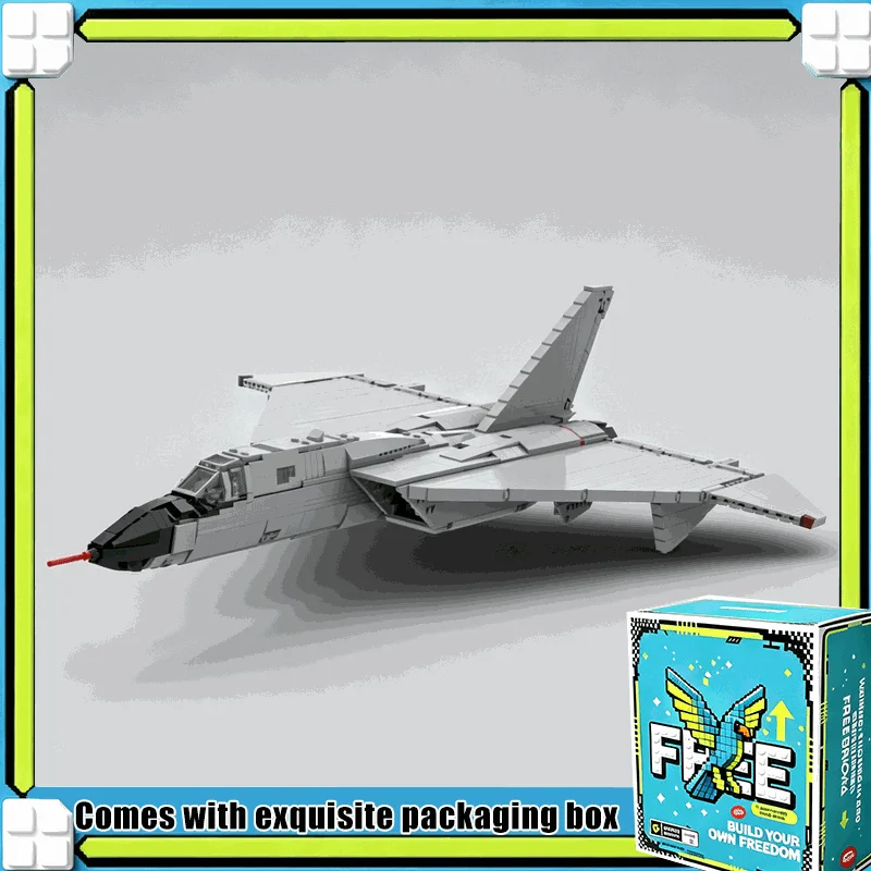 1875PCS Experimental Supersonic Interceptor Fighter Model Building Blocks Custom MOC Plane Brick Set DIY Educational Toy Gift