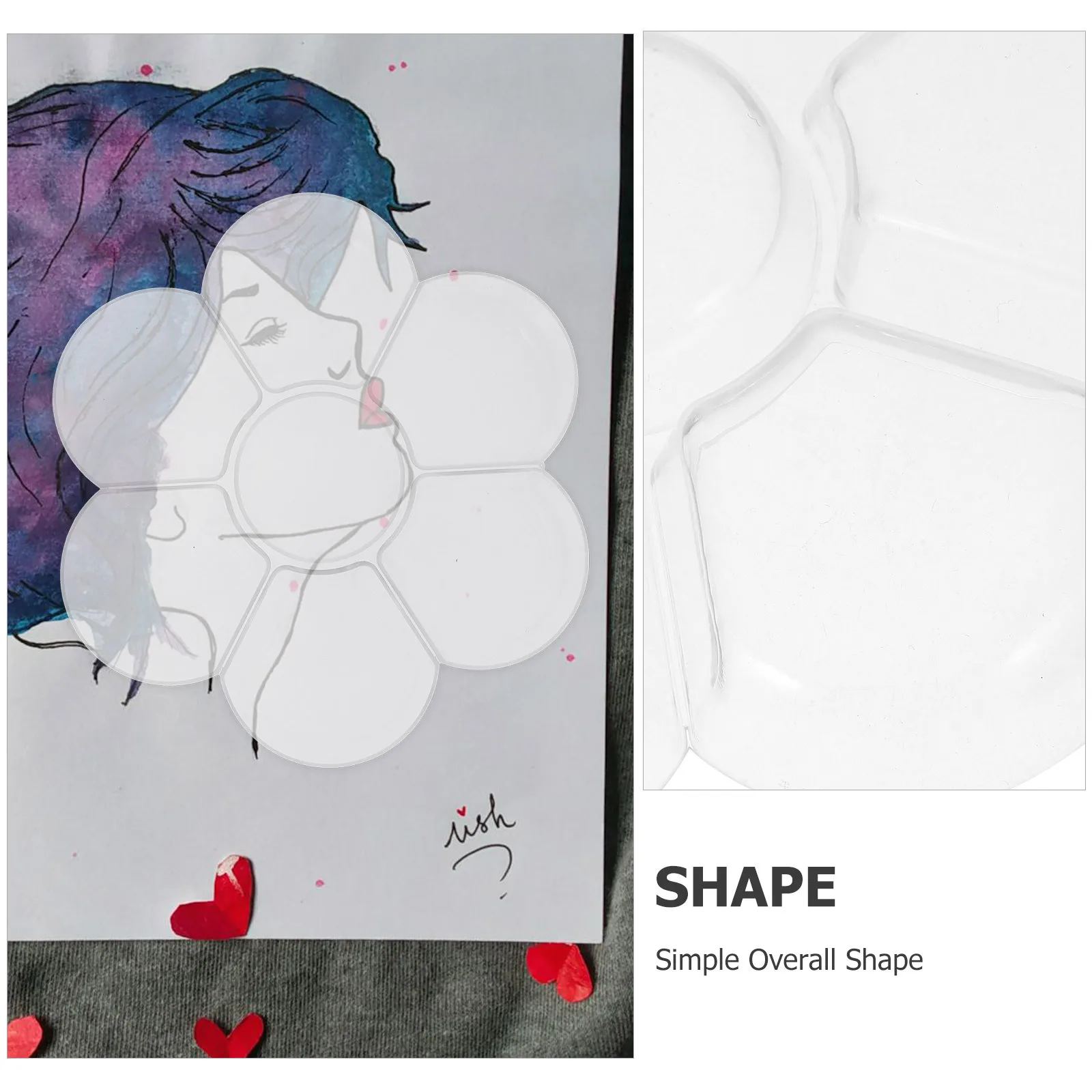 Bandeja de pintura transparente de 3 uds., 7 compartimentos, suministro de arte transparente para estudiantes, paletas de plástico para mezclar pigmentos de acuarela, versátiles para aceite