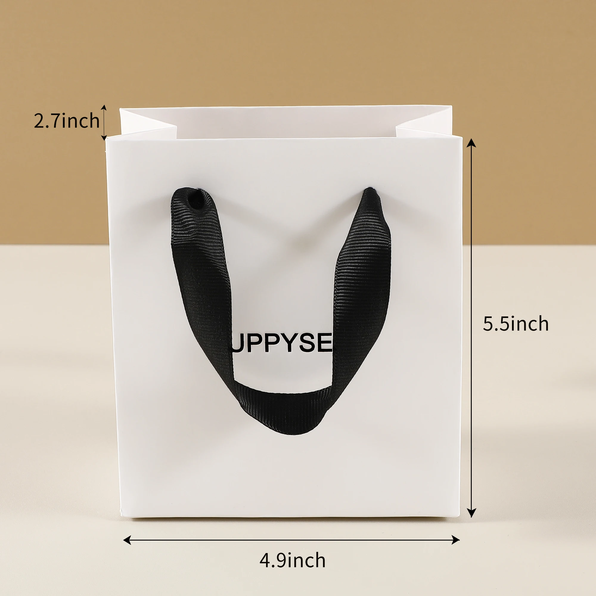 Imagem -05 - Bolsa de Compras de Papel Branco com Logotipo Personalizado Bolsa de Presente 50 Pcs