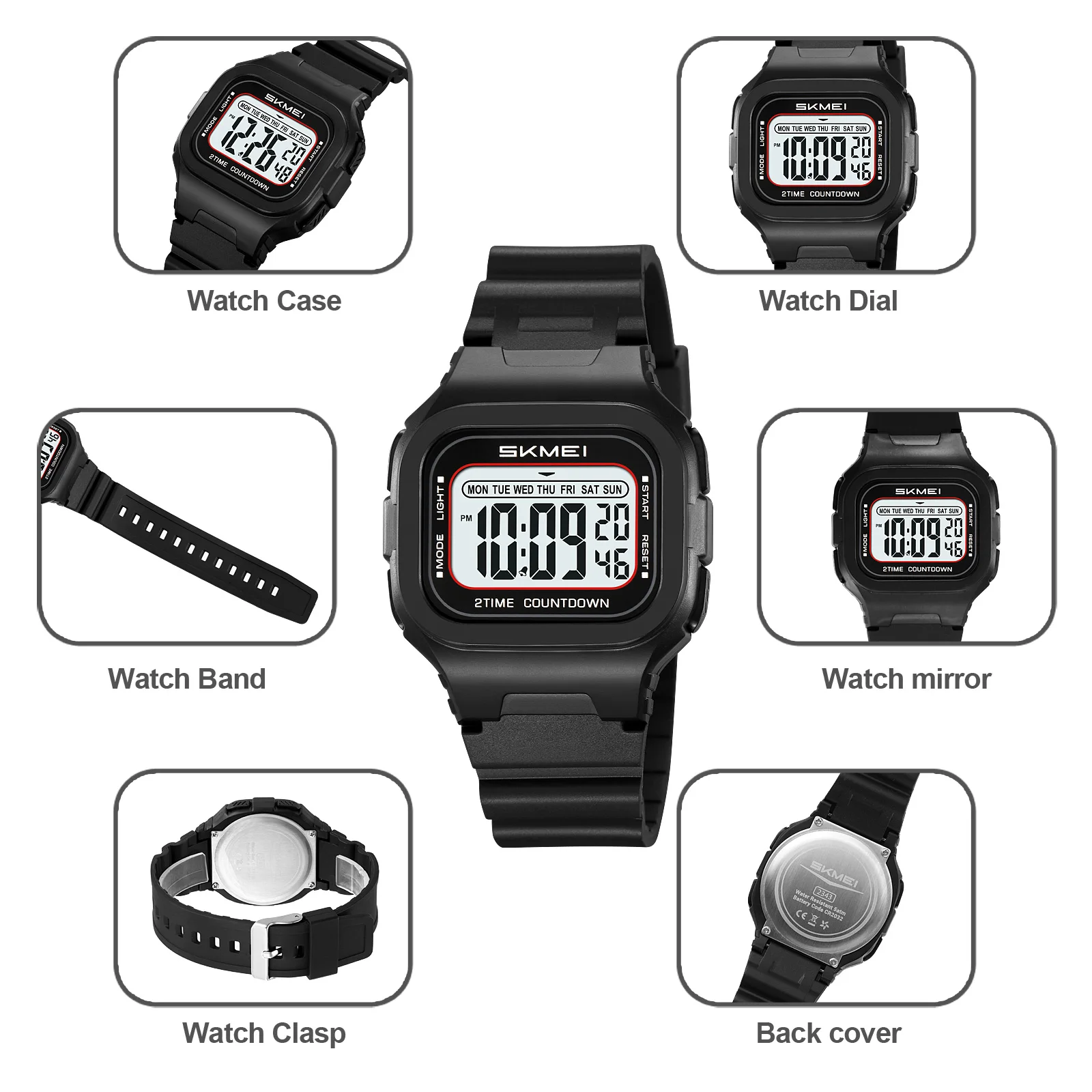 SKMEI Waterproof Clock Electronic Watches Chrono Students Military Watch Sports Digital Wristwatches For Men Women Reloj Hombre