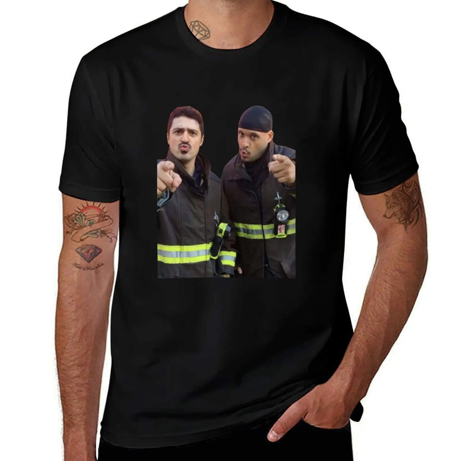 

Chicago Fire - CROTIS - Yuri Sardarov, Joe Minoso T-Shirt Stylish Print Short Sleeve Tee