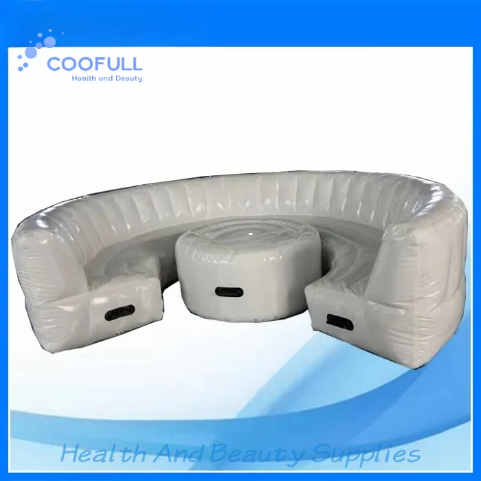 Coofull Giant Curved Inflatable Round Sofa Set Commercial Grade PVC Inflatable Furniture for Event Party Wedding Lounge Rental
