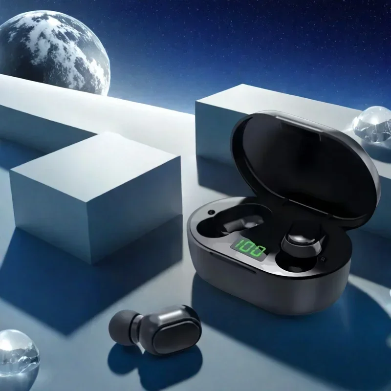 سماعة بلوتوث لاسلكية أصلية مع ميكروفون LED عرض سماعات أذن لهاتف iPhone Xiaomi TWS سماعات أذن بلوتوث