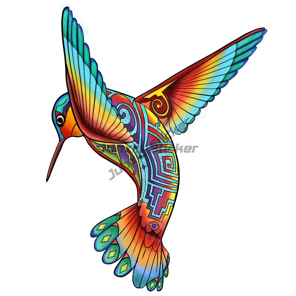 

Hummingbird Sticker Tribal Colorful Art Native American Grief Love Loss Stickers For Car Decoration Custom Printed Decals