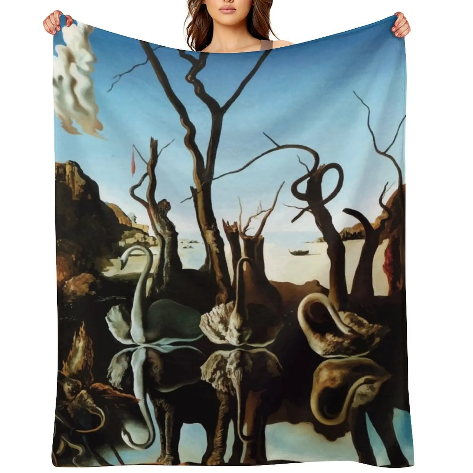 

Salvador Dali | Swans Reflecting Elephants Throw Blanket christmas gifts Blankets For Baby Bed linens anime Blankets