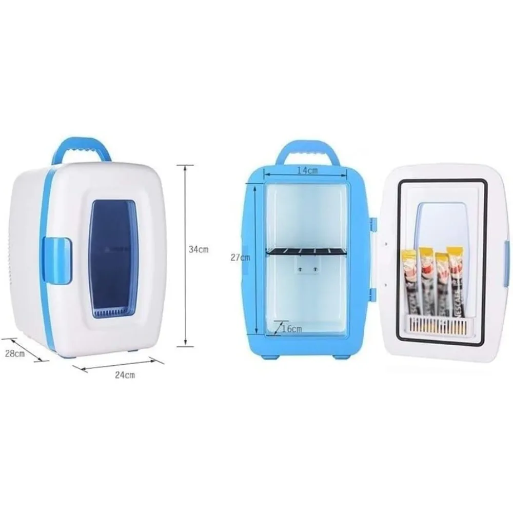 ثلاجة صغيرة، ثلاجة شخصية محمولة سعة 10 لتر للعناية بالبشرة والمشروبات والطعام، رائعة لغرفة النوم والمكتب (اللون: أحمر) #2