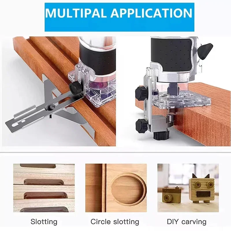 Wood Router Electric Trimmer 800W Woodworking Milling Engraving Slotting Trimming Machine Hand Carving Router Power Tools