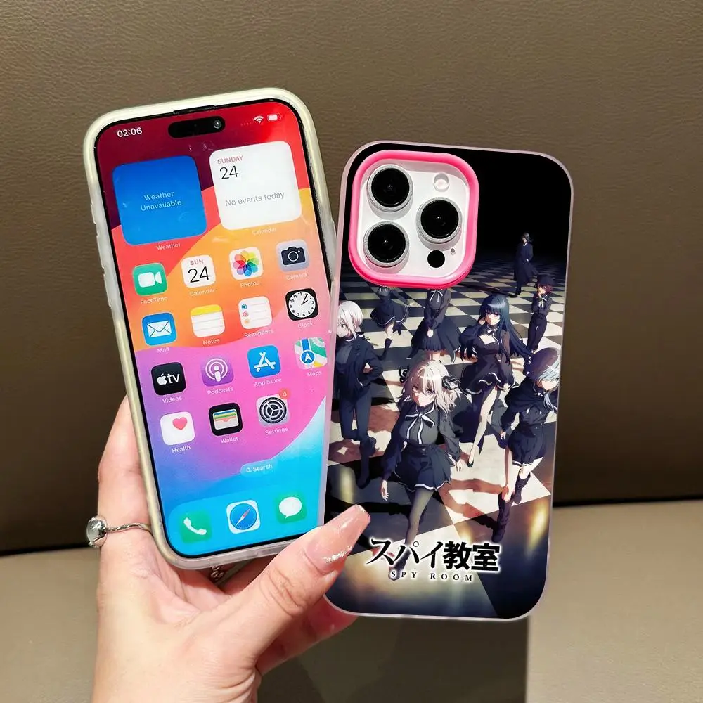 

Spy Classroom Phone Case for iPhone 17 16 15 14 13 12 11 Air Pro Max Plus Jelly Double layer Rose Red Cover
