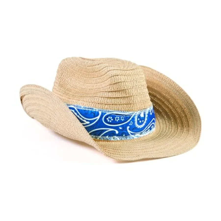 

Fun Express Cowboy Hat Set of 12 for Men Women with Blue Bandana Hand Washable WesternThemed Party Hats Perfect for Events and