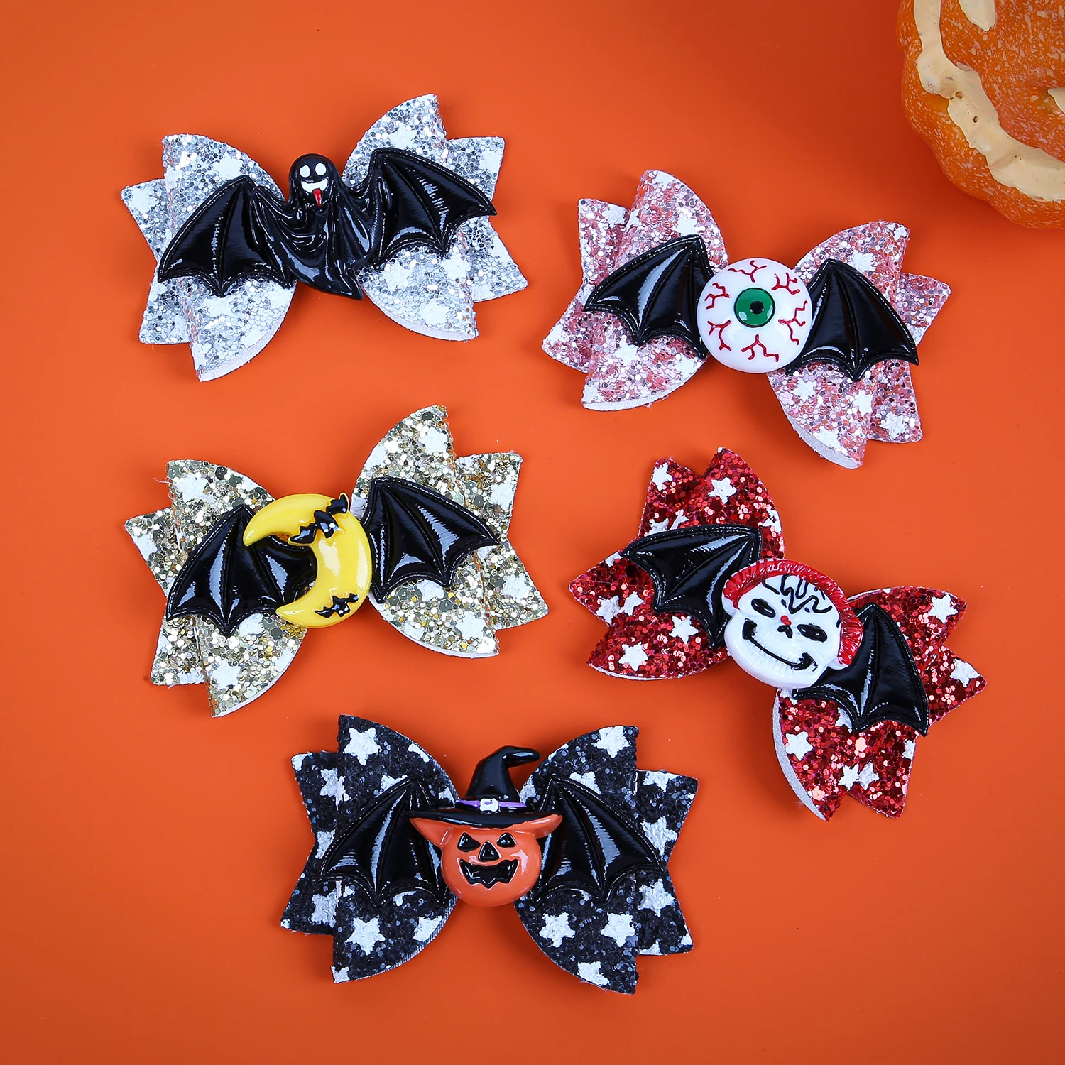 Fashion Halloween Hair Clips Pumpkin Devil Hair Bows Hairpins Girls Festival Party Cosplay Barrettes Clips Kids Hair Accessories