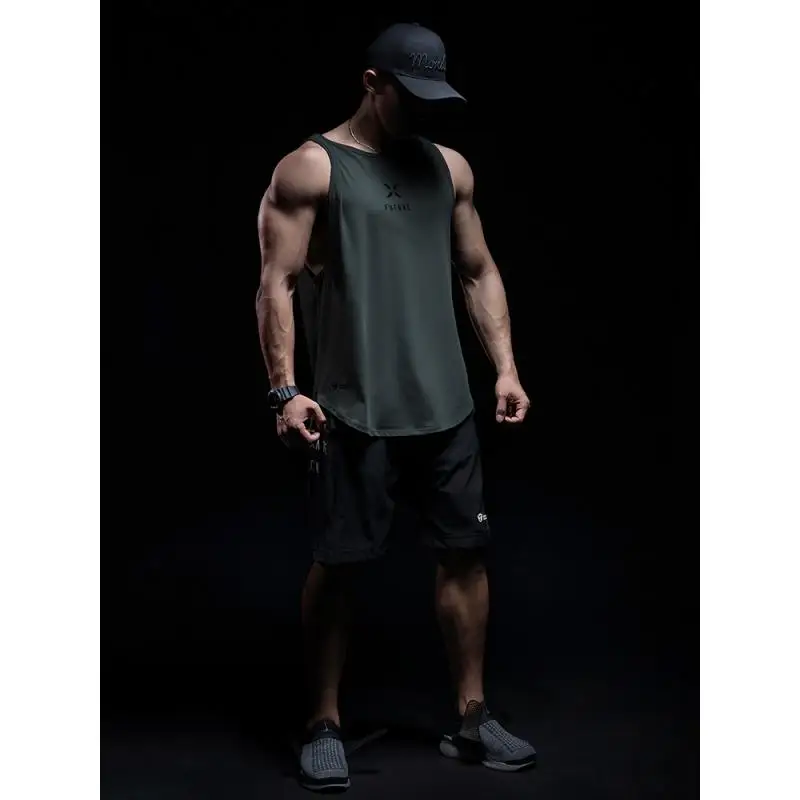 DROZENO Sports Vest Men's Loose Sleeveless Running Training Breathable Basketball Fitness Clothes