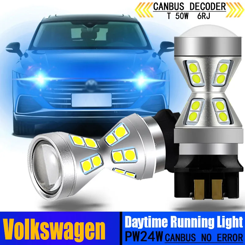 

2pcs Canbus PW24W PWY24W LED DRL Daytime Running Light Bulbs For Volkswagen VW MK7 Golf 7 GTI 2013up Tiguan 2 2016+ CC 2013-2018