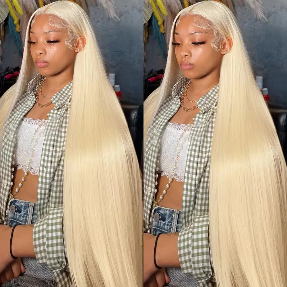30 32 Inch 13x6 Straight 613 Honey Blonde Color Human Hair Wigs 13x4 HD Transparent Remy Brazilian Lace Frontal Wig For Women