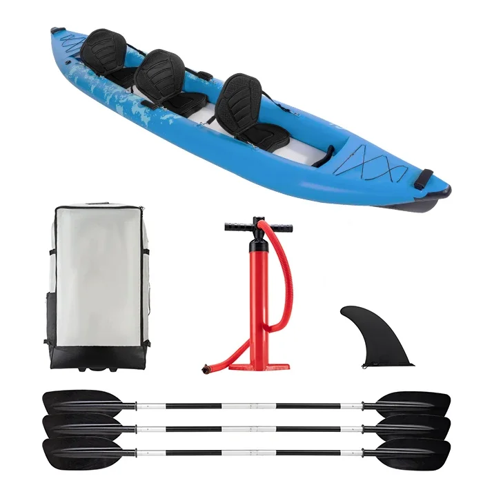 Factory Price PVC Inflatable Fishing Kayak Sit-On-Top Sport Yacht 3-Person Single Canoepromote sales