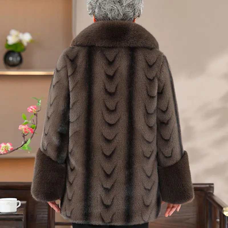 Otoño Invierno nueva Parka cálida Vintage más chaqueta de piel gruesa de terciopelo abrigo de mujer chaquetas cortas holgadas de talla grande de piel de imitación