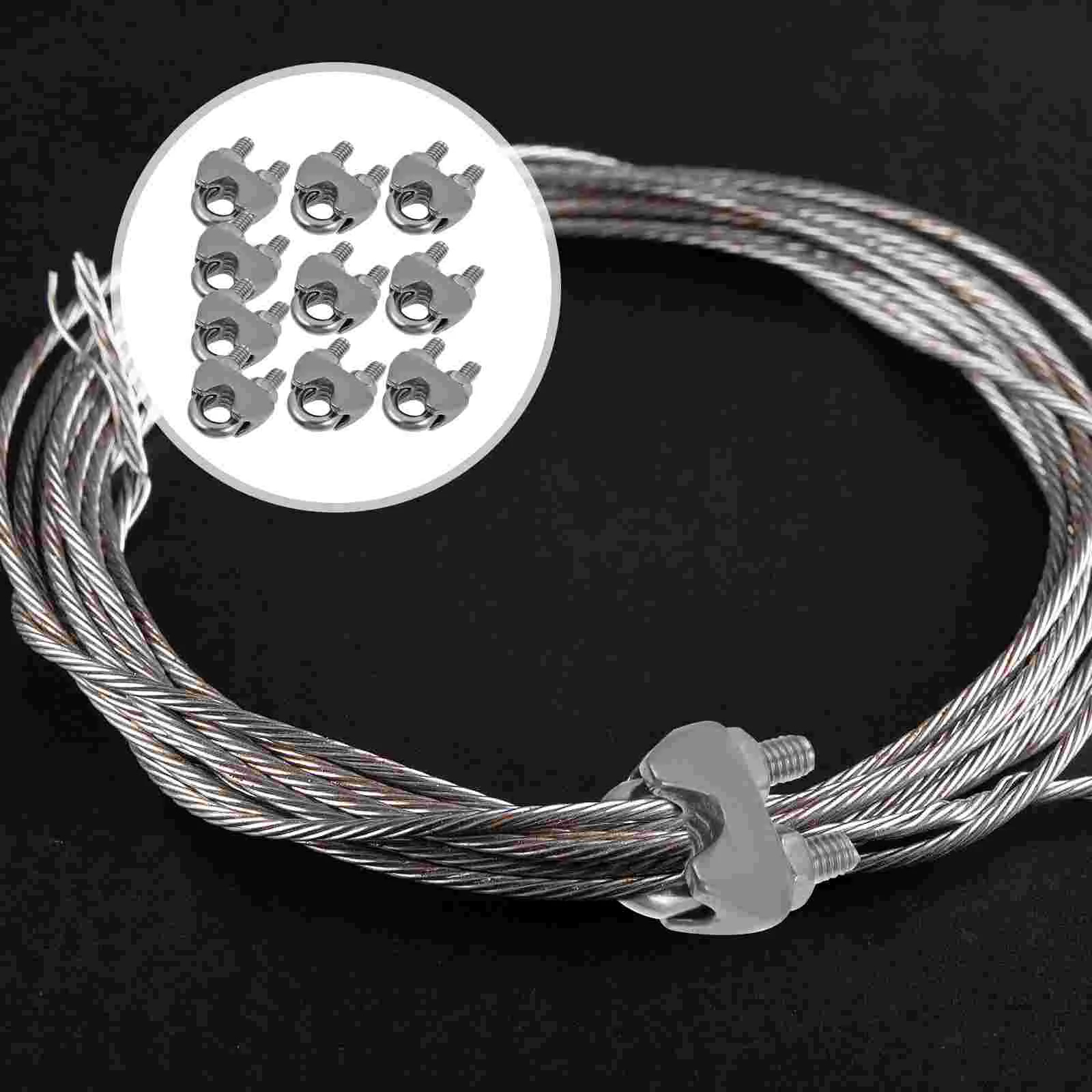 10 Pcs Wire Rope Chuck U-type Cable Loop Clamps Stainless Steel Clips Bolts Sturdy Rigging Hardwares Hot Dog