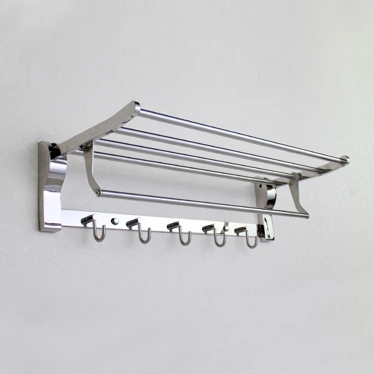 

Настенный держатель для полотенец для ванной комнаты, полка для полотенец из нержавеющей стали, вешалка для полотенец с крючками