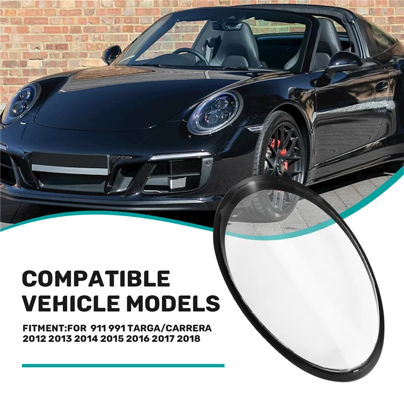 

Ingenious-Black Edge Headlamp Cover Transparent Shade Lamp Headlight Glass Shell Lens For Porsche 911 991 Targa/Carrera 12-18