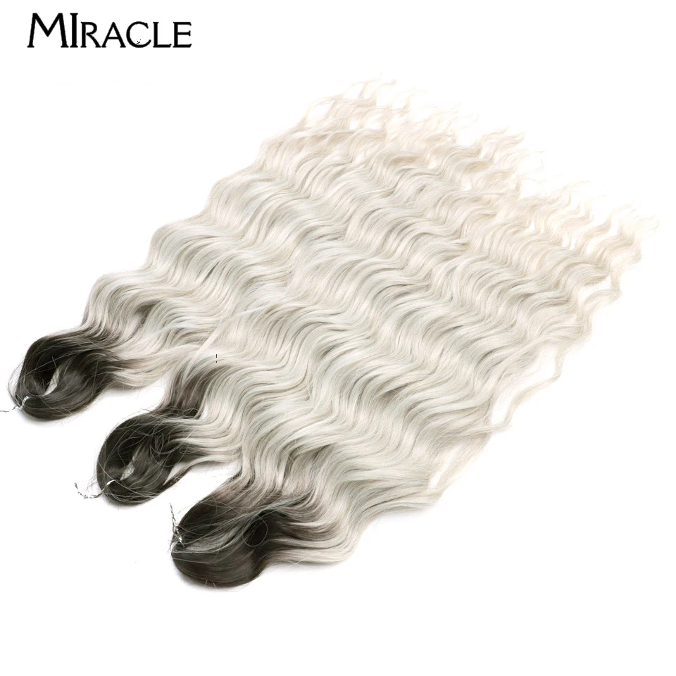 MIRACLE-Extensions de Cheveux Synthétiques Vague d'Eau, Tresses, Tressage, Ombre, Blond, Crochet, Faux Cheveux