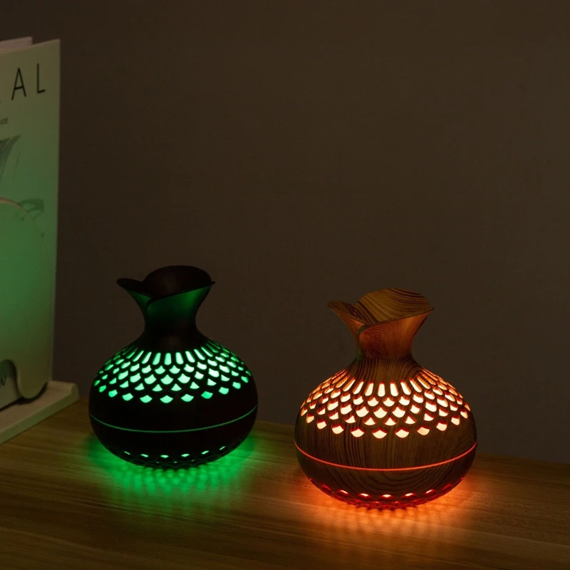 Lenovo 300ml USB Air Humidifier Mini Humidifier Desktop Humidifier Hollow Vase Shape Humidifier With Colorful Night Lights