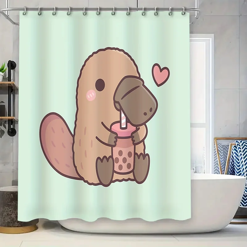 

Симпатичная занавеска для душа с изображением коалы, декор для ванной комнаты, тканевый вкладыш с животным узором, водонепроницаемый современный стиль, домашний декор, тропический природный