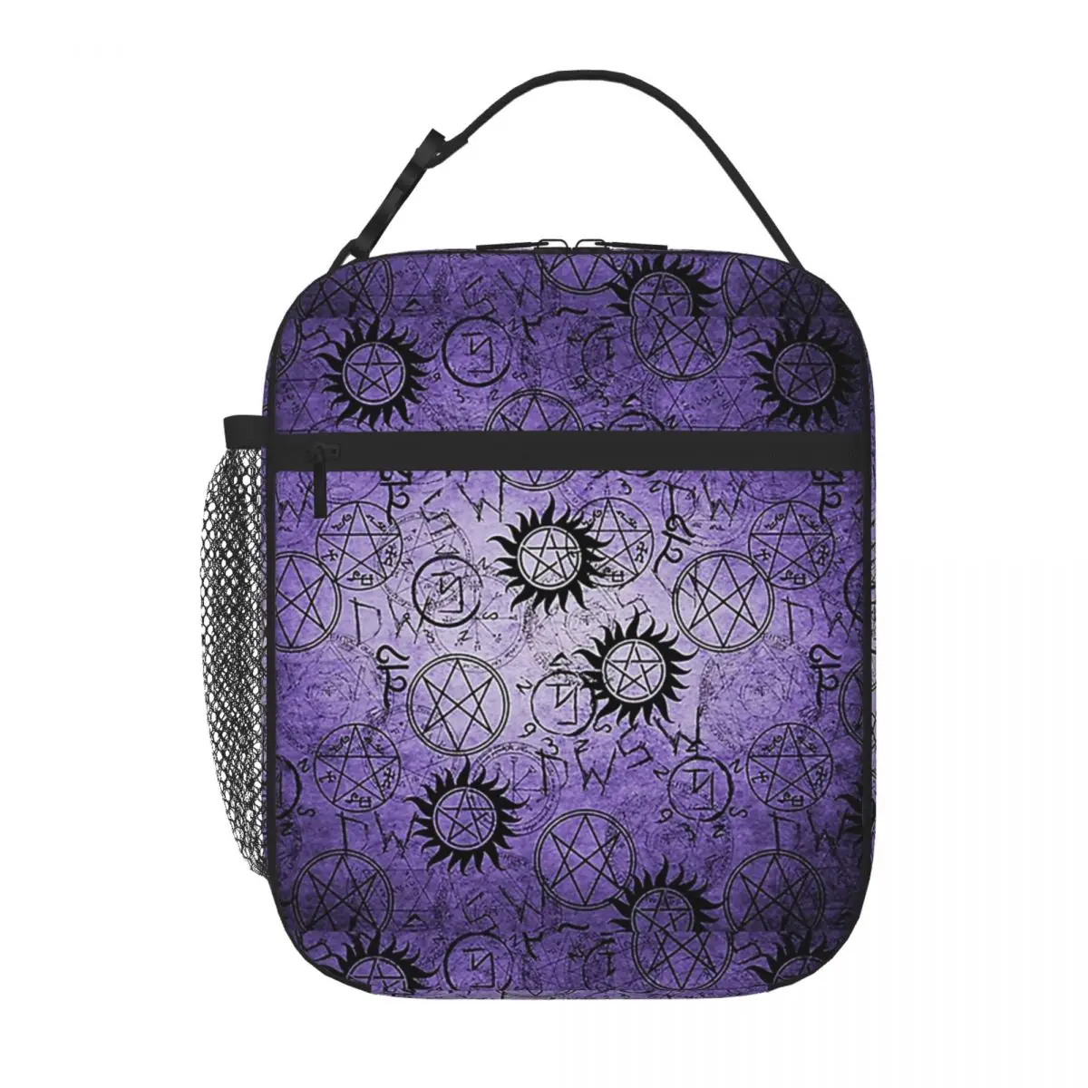 Supernatural Purple Lunch Bags Insulated Bento Box Portable Lunch Tote Leakproof Picnic Bags Cooler Thermal Bag for Woman Kids