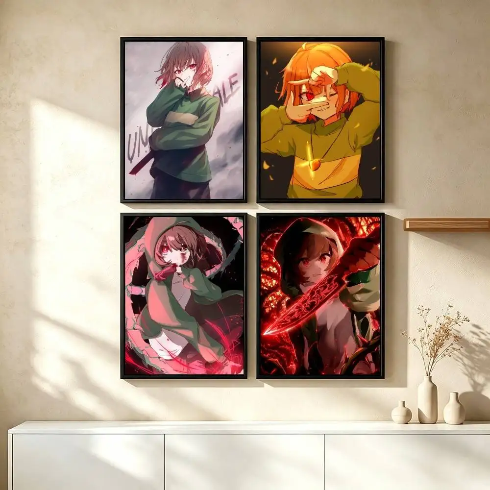 U-Undertale Chara Game Poster High Quality Dorm Living Room Aesthetic Wall Decoration Painting Stickers Gift