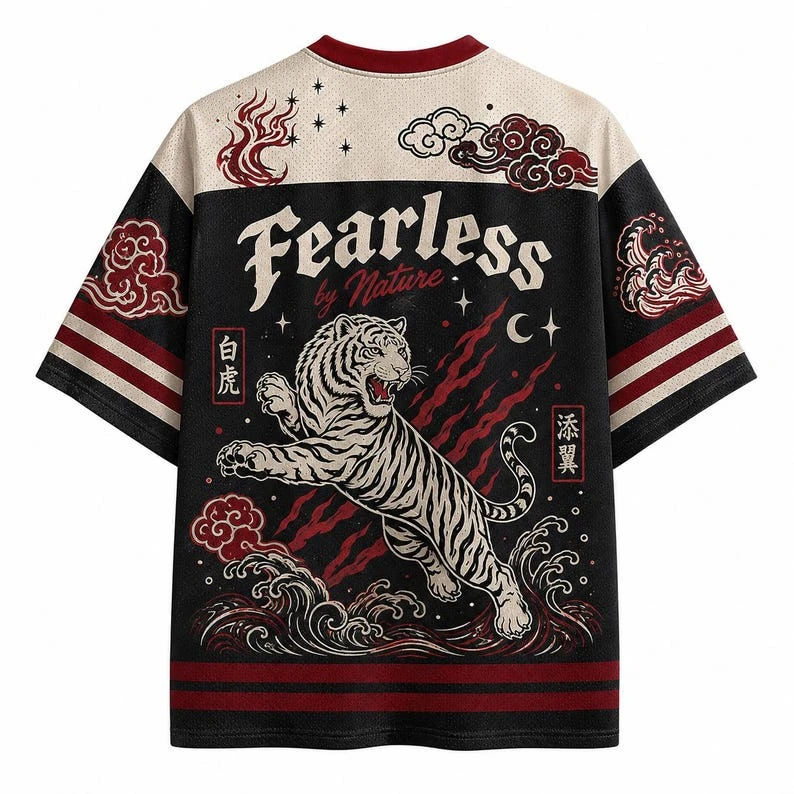 American Retro Mesh V-neck Short Sleeved Shirt, Trendy Animal Print Loose Sports T-shirt Men's and Women's Breathable Casual Top
