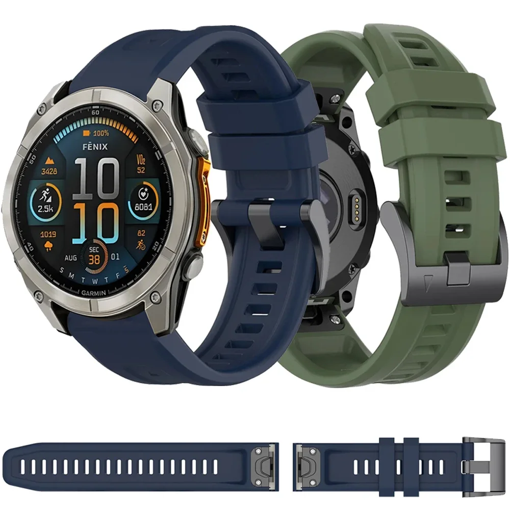 

Силиконовый ремешок для Garmin Fenix 8 51 мм 47 мм 43 мм/Tactix8/7 7X E 6 6X Pro 5 5X Epix Pro Enduro 3 2/Instinct 2X Quick Fit браслет