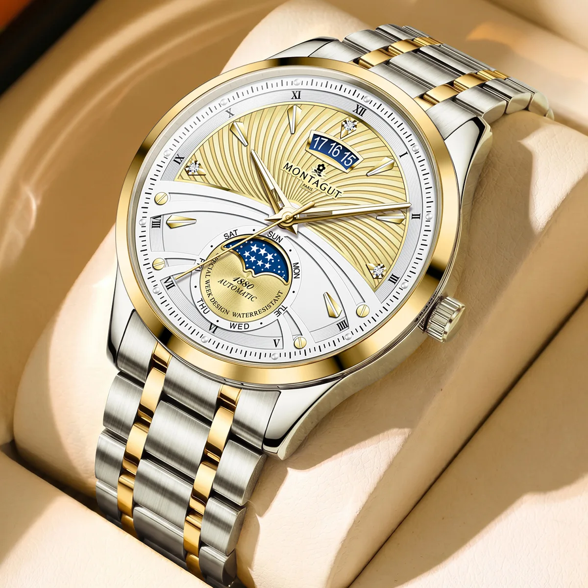 High end business men's mechanical watch, waterproof night light leisure watch