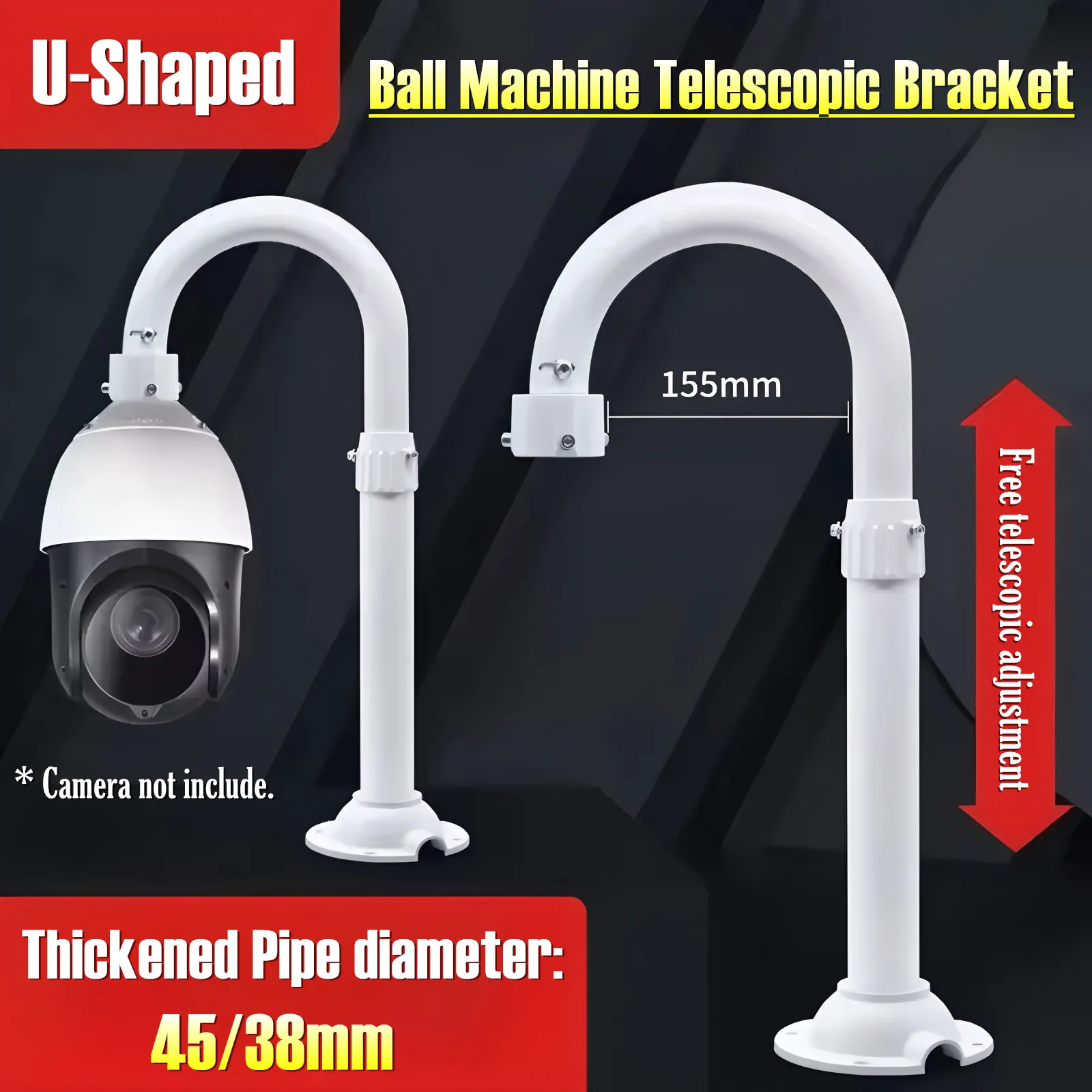 u-字型高速ドームカメラ伸縮延長ブラケット-hikvision-dahua-ユニバーサルボールマシンリフティング吊り下げ逆