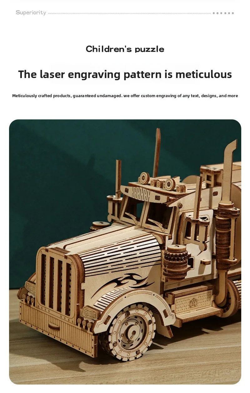 Brain Teaser & STEM Learning! 3D Tanker Truck Wooden Puzzle, Spatial Thinking, Logical Reasoning, Hand-Eye Coordination