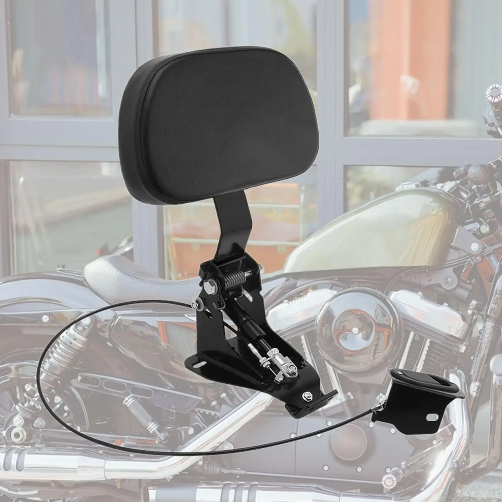 Motorcycle Driver Backrest Comfy Support Pad Quick Release Sissy Bar Easy Installation for Long Distance view 5